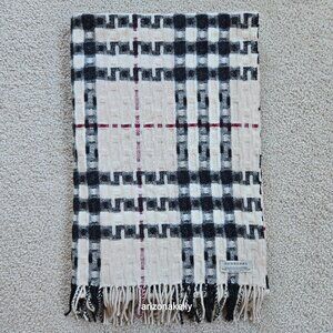 Burberry Merino Cashmere Woven Plaid Scarf